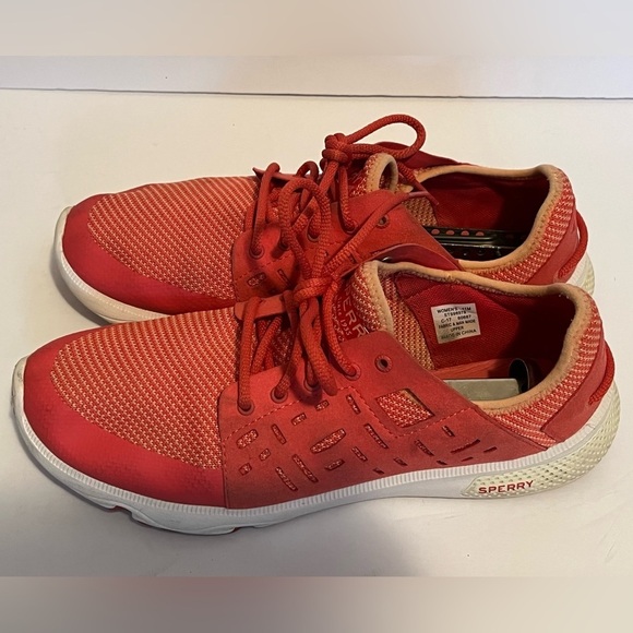 Sperry Red Athletic Sneakers Lightweight Colorful Lace Up Women's Size 11M - Picture 3 of 16